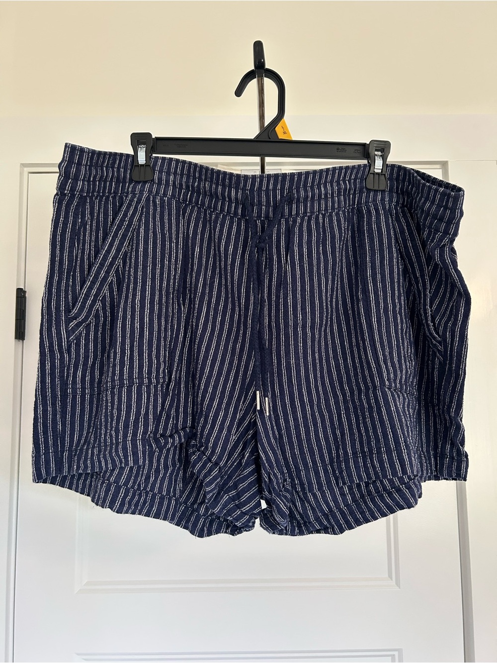 St. John's Bay Navy with White Pinstripe Casual Linen Blend Shorts